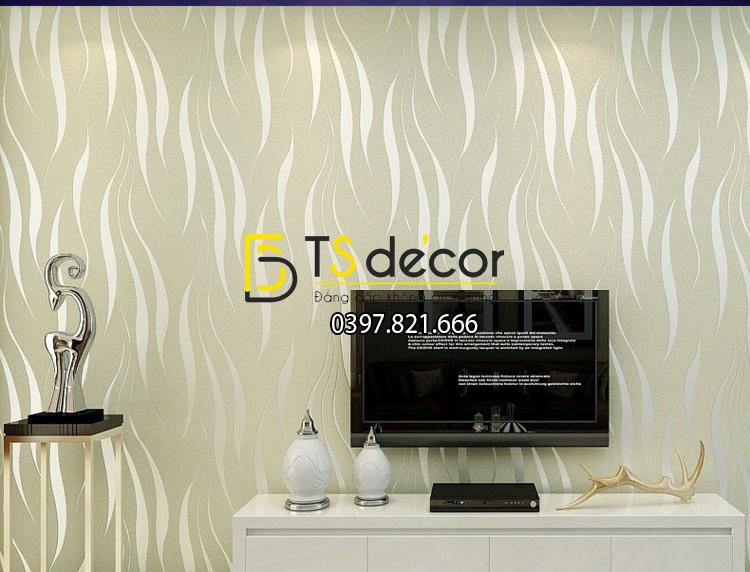 Giấy dán tường họa tiết rong biển màu be