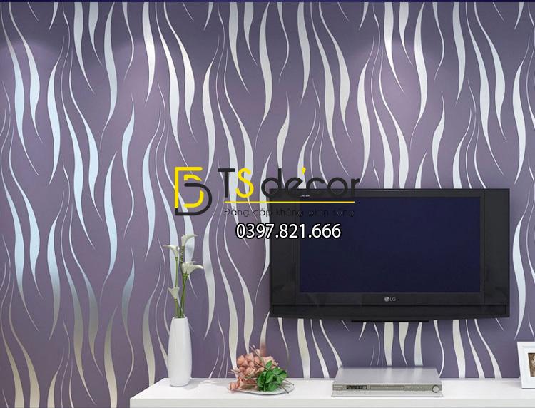 Giấy dán tường họa tiết rong biển màu tím
