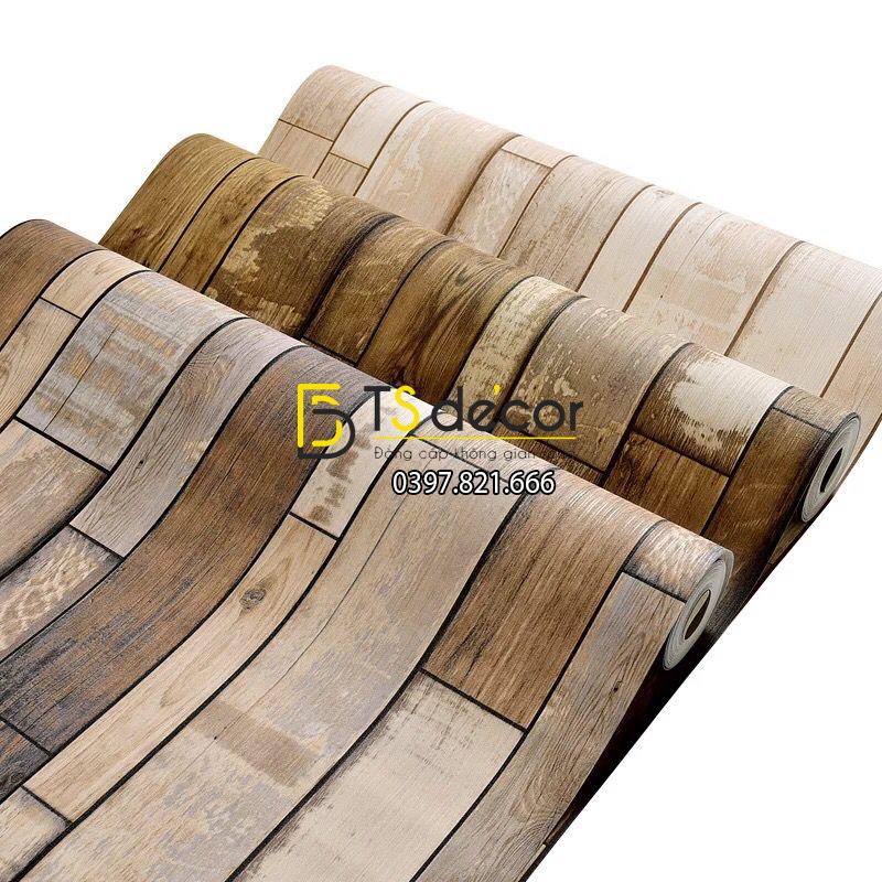 Giấy dán tường giả gỗ cho quán cà phê tiệm tóc 3D147