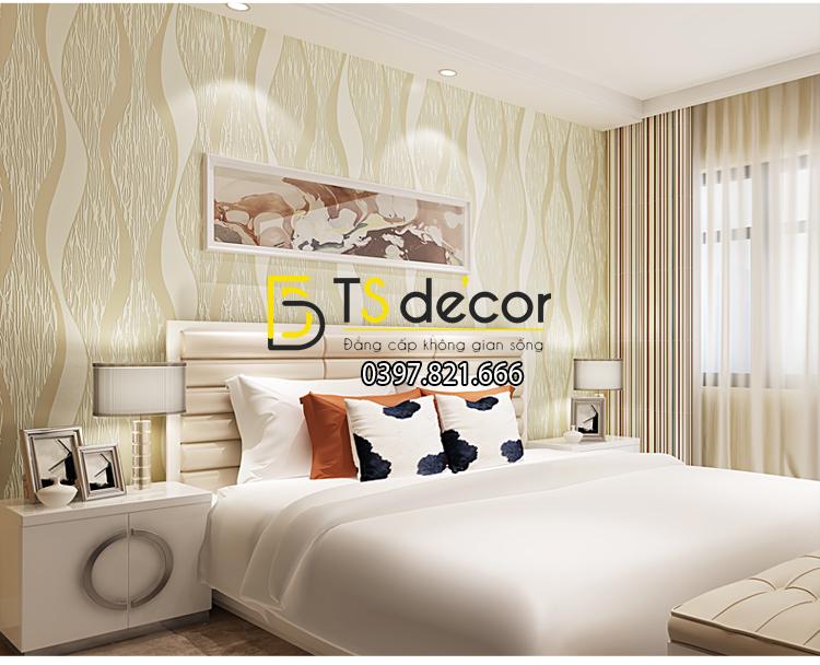 Giấy dán tường họa tiết sóng biền 3D015 màu be