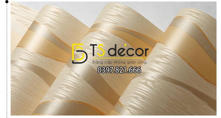 Bề mặt Giấy dán tường họa tiết sóng biền 3D015 màu vàng