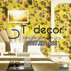 Giấy Dán Tường Họa Tiết Con Công – Giấy Dán Tường Chim Công 3D060