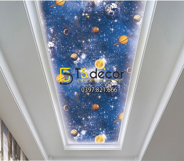 Giấy dán tường dải ngân hà 3D110 dán trần hành lang cực đẹp