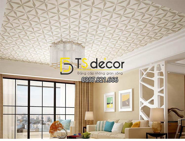 Giấy dán tường hình học tam giác 3D128 dán trần