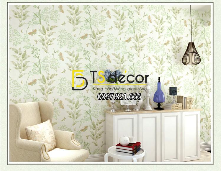 Giấy dán tường hoa nhỏ và bướm 3d173