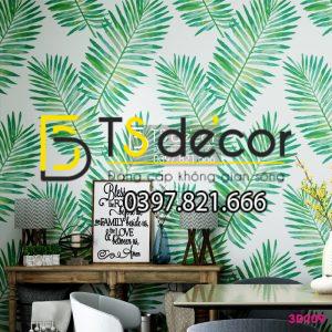 Giấy Dán Tường Lá Vạn Tuế Tài Vận Hạnh Phúc 3D209