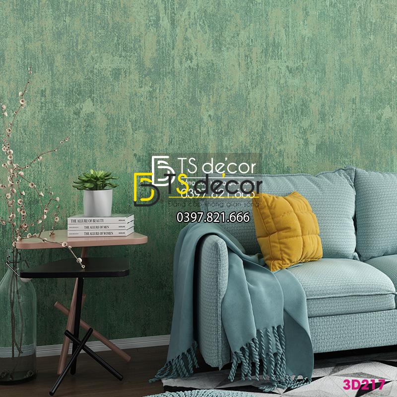 Giấy dán tường giả bê tông xi măng 3D217 màu xanh