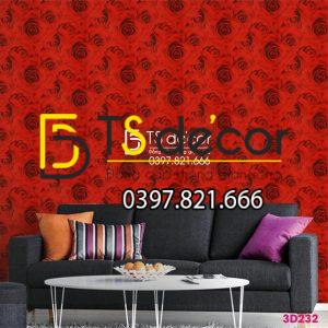 Giấy Dán Tường Hoa Hồng Cho Phòng Cưới 3D232