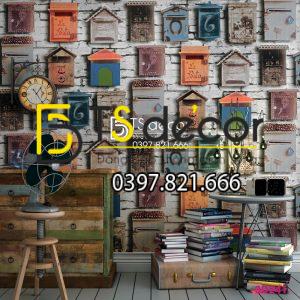 Giấy Dán Tường Họa Tiết Chuồng Chim Bồ Câu 3D241