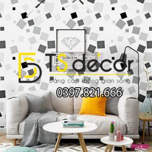 Giấy dán tường ô vuông lộn xộn hiện đại 3D280
