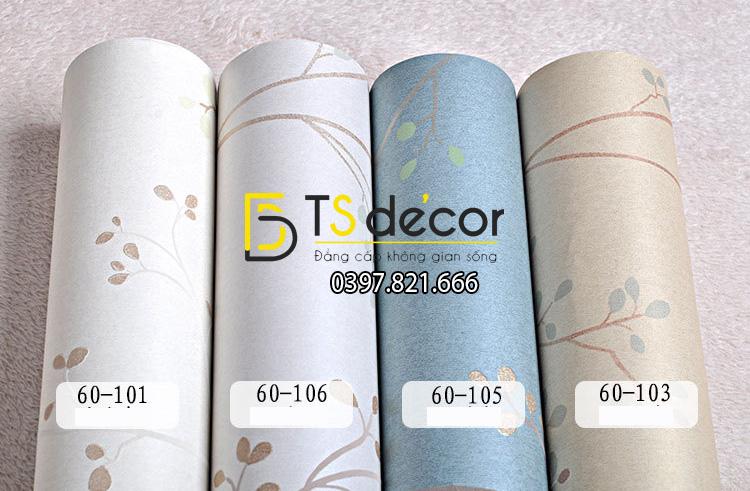 4 Màu Giấy dán tường họa tiết cây lá nhỏ