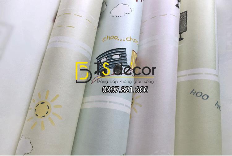 4 màu giấy dán tường họa tiết o to