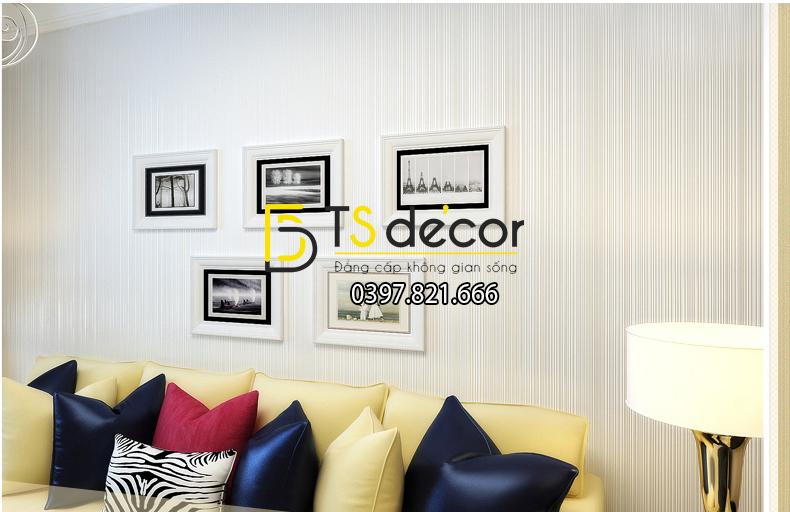 Giấy dán tường 3d họa tiết kẻ sọc màu trắng 3D016