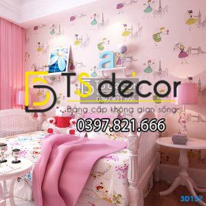Giấy Dán Tường Họa Tiết Công Chúa Phòng Ngủ Trẻ Em 3D137
