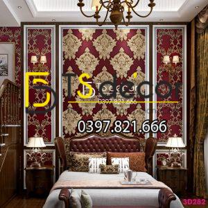 Giấy dán tường châu âu dập nổi Damascus 3D282
