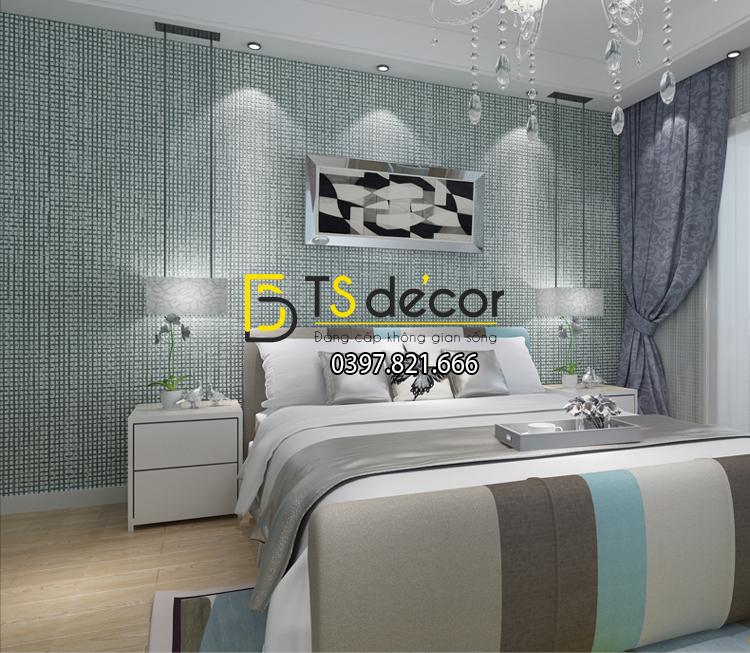 Giấy dán tường 3d họa tiết vuông dập nổi