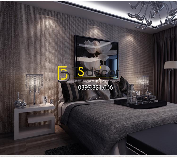 Giấy dán tường 3d họa tiết vuông dập nổi