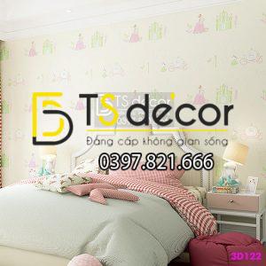 Giấy Dán Tường Công Chúa và Lâu Đài Phòng Ngủ Trẻ Em 3D122