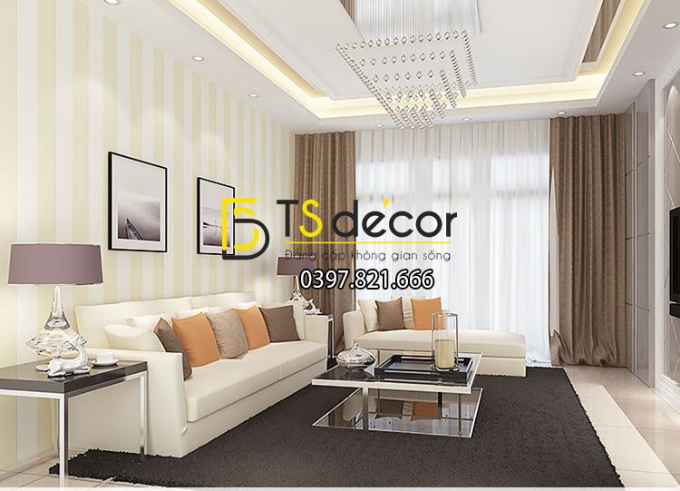 giấy-dán-tường-sọc-dọc-hiện-đại-3d071-màu be phòng khách