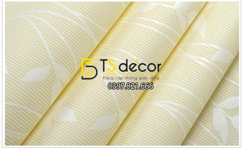 Giấy dán tường 3D họa tiết lá cây màu be