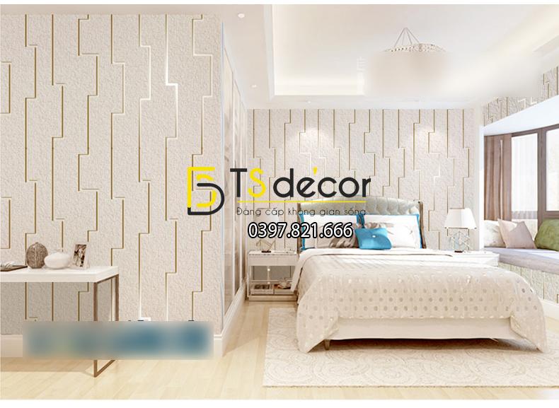 Giấy dán tường họa tiết vi mạch điện tử màu be