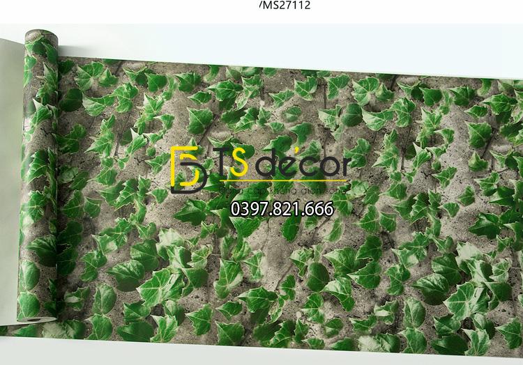 Bề mặt giấy dán tường 3D giả lá cây retro cho nhà hàng quán ăn nhanh 3D206-112