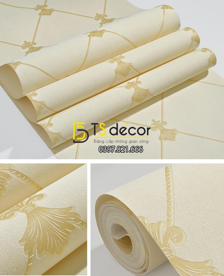 Bề mặt Giấy dán tường giả đá Marble kim cương 3D145 màu vàng 702
