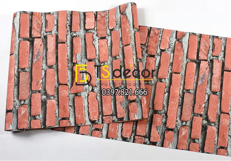 Bề mặt Giấy dán tường giả gạch đỏ 3D188