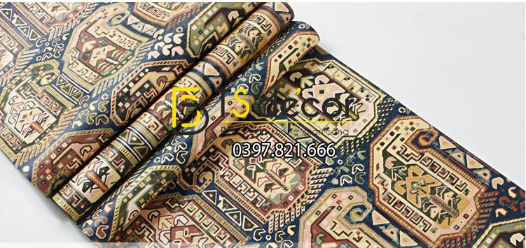 Bề mặt giấy dán tường giả gạch Bohemian Tây Tạng độc đáo 3D208 màu nâu