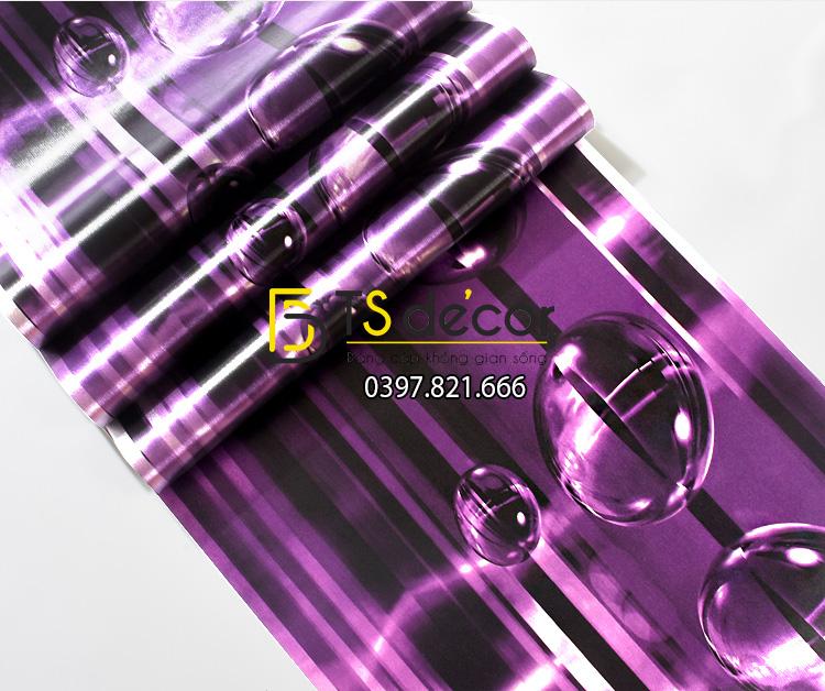Bề mặt giấy dán tường họa tiết bong bóng nước màu tím 3D185