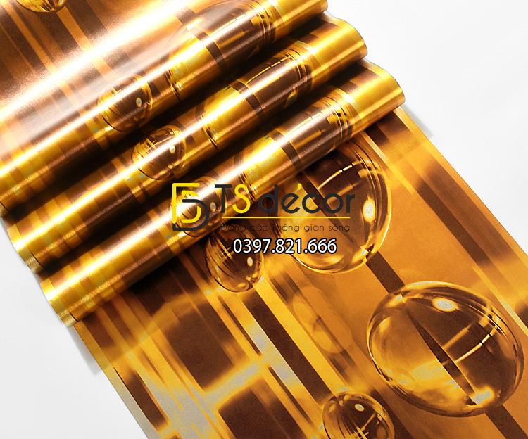 Bề mặt giấy dán tường họa tiết bong bóng nước màu vàng 3D185