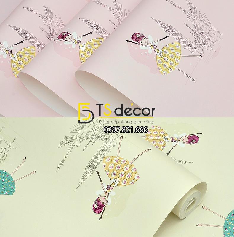 Bề mặt giấy dán tường họa tiết công chúa 3D137