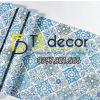 Bề mặt Giấy dán tường giả gạch bông kiểu bohemiang 3D267 màu xanh Bề mặt Giấy dán tường giả gạch bông kiểu bohemiang 3D267 màu xanh