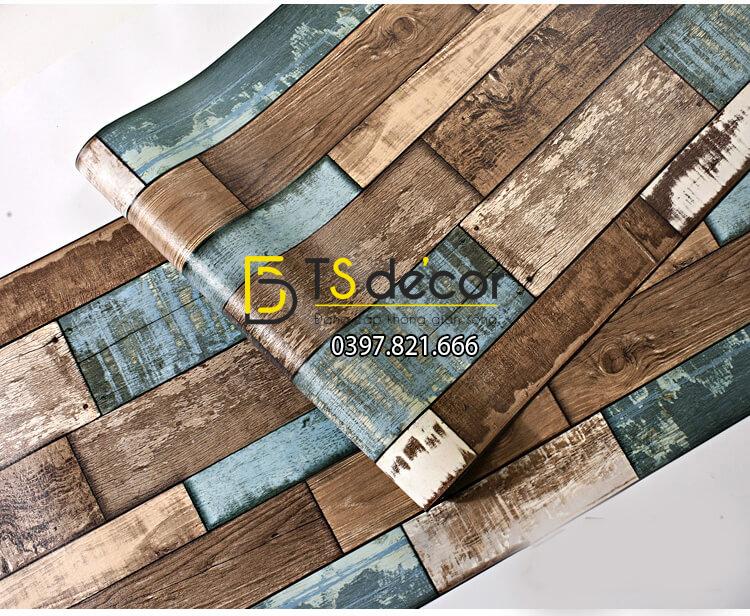 Bề mặt Giấy dán tường giả gỗ ván cổ vintage 3D290