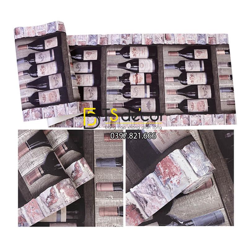 Bề mặt Giấy dán tường giả hầm rượu tây 3D310