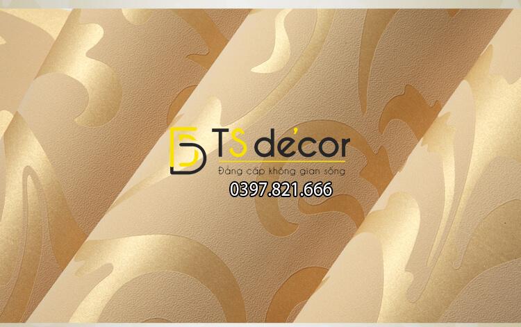 Bề mặt Giấy dán tường hoa móc vàng cổ điển 3D299