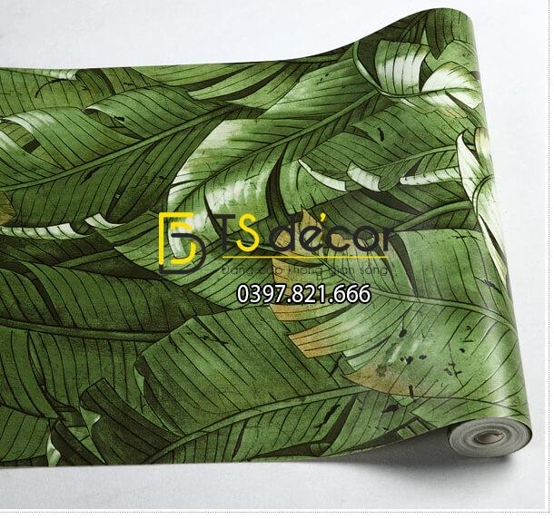 Bề-mặt-Giấy-dán-tường-họa-tiết-lá-chuối-dân-dã-3D262