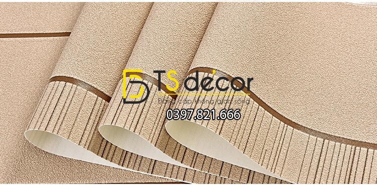 Bề mặt Giấy dán tường sọc ngang hiện đại 3D272 màu cafe
