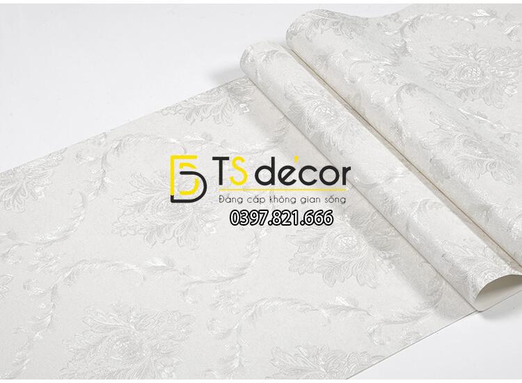 Bề mặt Giấy dán tường tân cổ điển 3D300 màu trắng