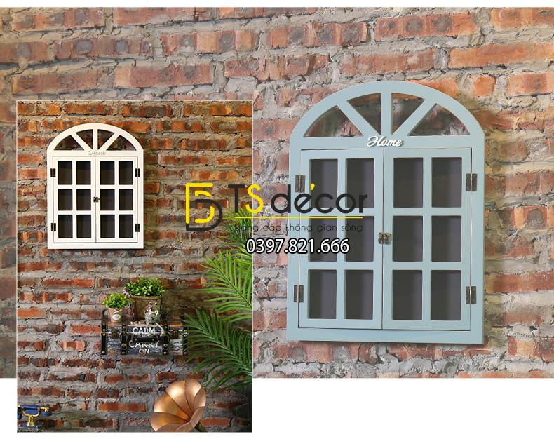 Cửa sổ gỗ trang trí quán cafe trà sữa CS01 như cửa thật
