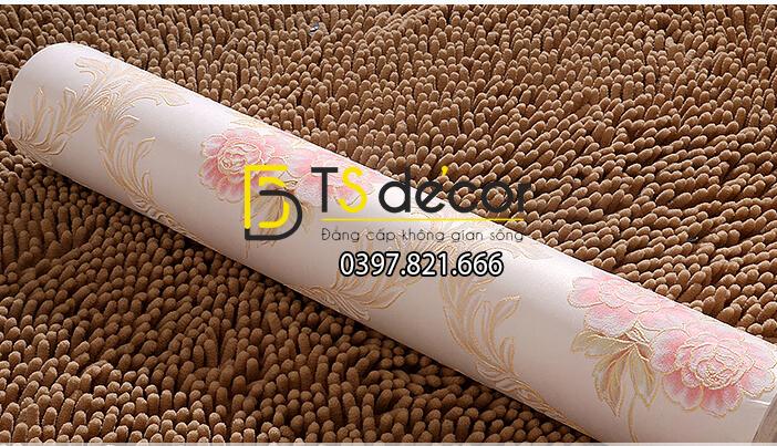 Cuộn Giấy dán tường hoa leo hồng cổ điển 3D275