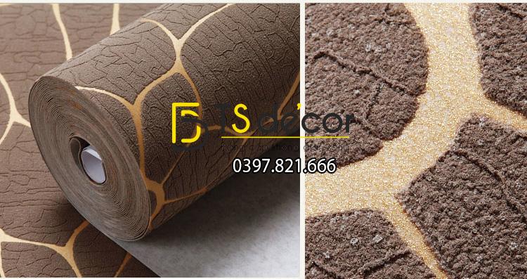 Bề mặt Giấy dán tường hoa cúc 3D161 màu cà phê