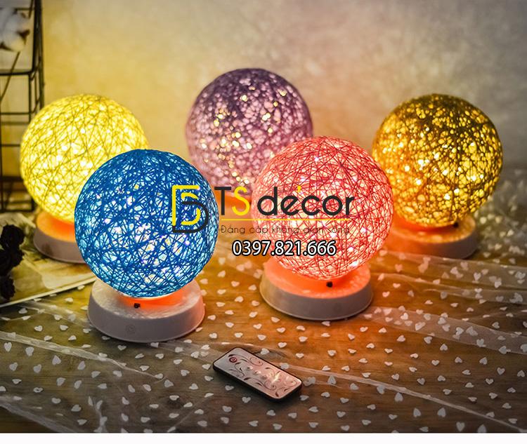 Đèn tròn cầu mây phát sáng 360 độ lãng mạn DPS2 điều khiển từ xa