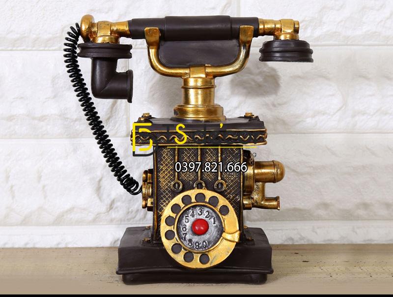 Điện thoại cổ trang trí quán cafe màu đen DC01