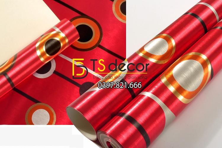 Giấy dán tường phòng hát họa tiết ngọc rơi 3D051 nền đỏ