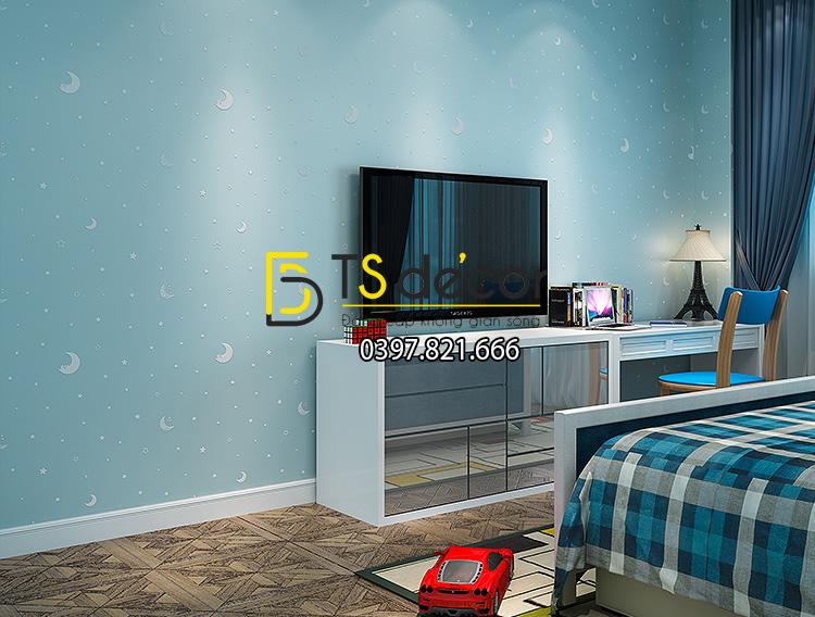 Giấy dán tường dạ quang xanh 3D170