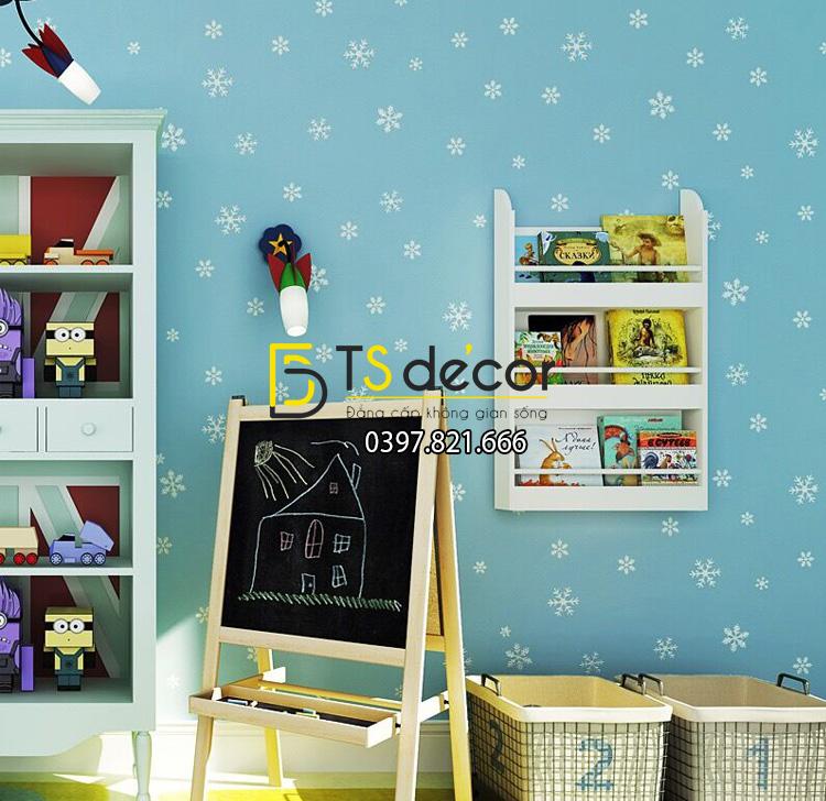 Giấy dán tường dạ quang bông tuyết xanh 3D170