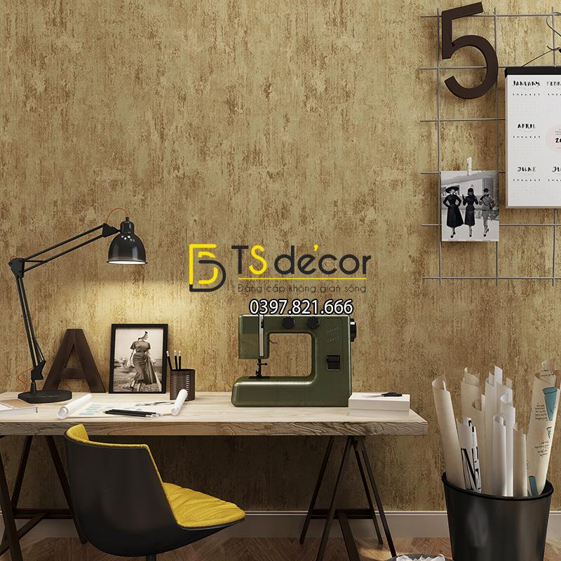 Giấy dán tường giả bê tông xi măng 3D217 màu nâu đậm