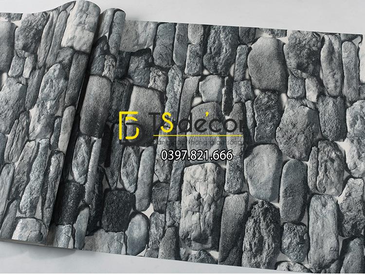 Mặt Giấy dán tường giả đá 3D màu xám 3D192