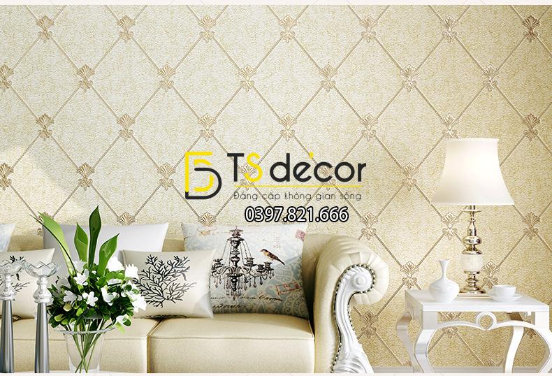 Giấy dán tường giả đá Marble kim cương 3D145 màu be 101